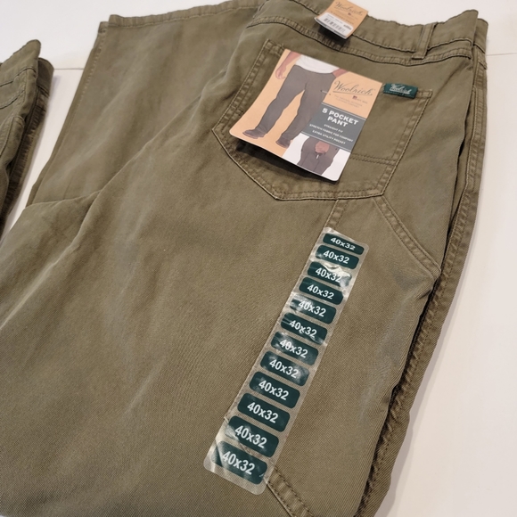 Woolrich Stretch Fit 5 Pocket Straight Fit Pant Mens DARK GREEN MSRP $98 - Picture 10 of 13